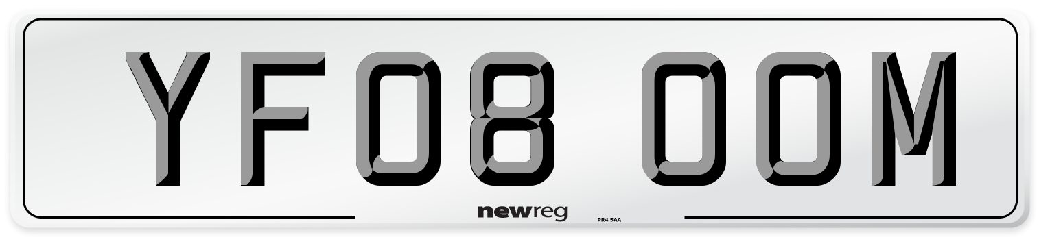 YF08 OOM Number Plate from New Reg
